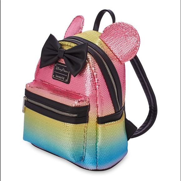 New Loungefly mini mouse sequin now backpack - Picture 3 of 4